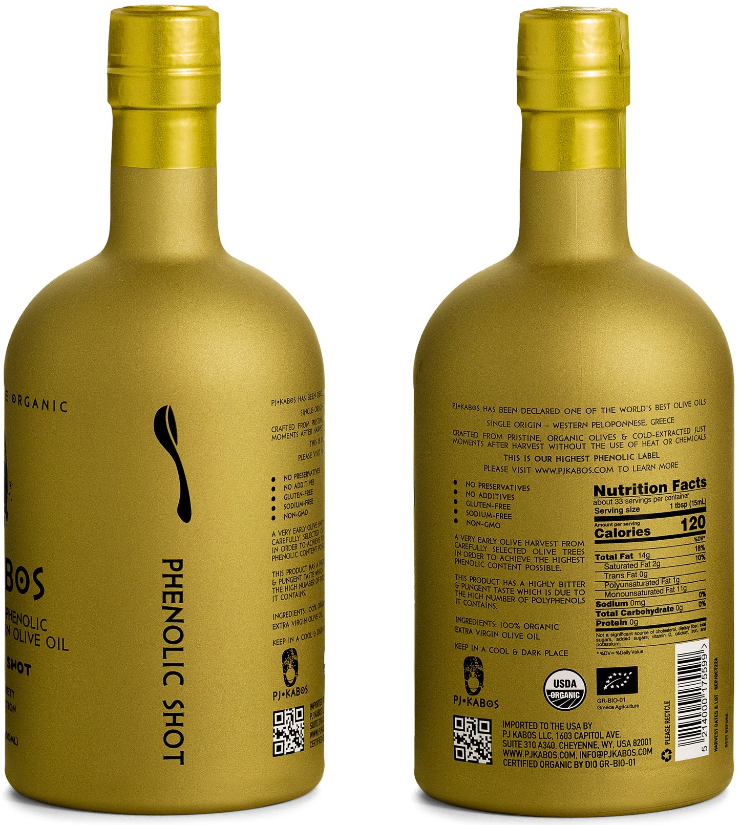 'Family Reserve Organic - Phenolic Shot' Extra Virgin Olive Oil 16.9floz Bottle